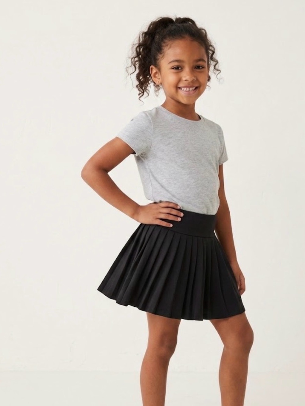 Art Class Girls Black Pleated Skort